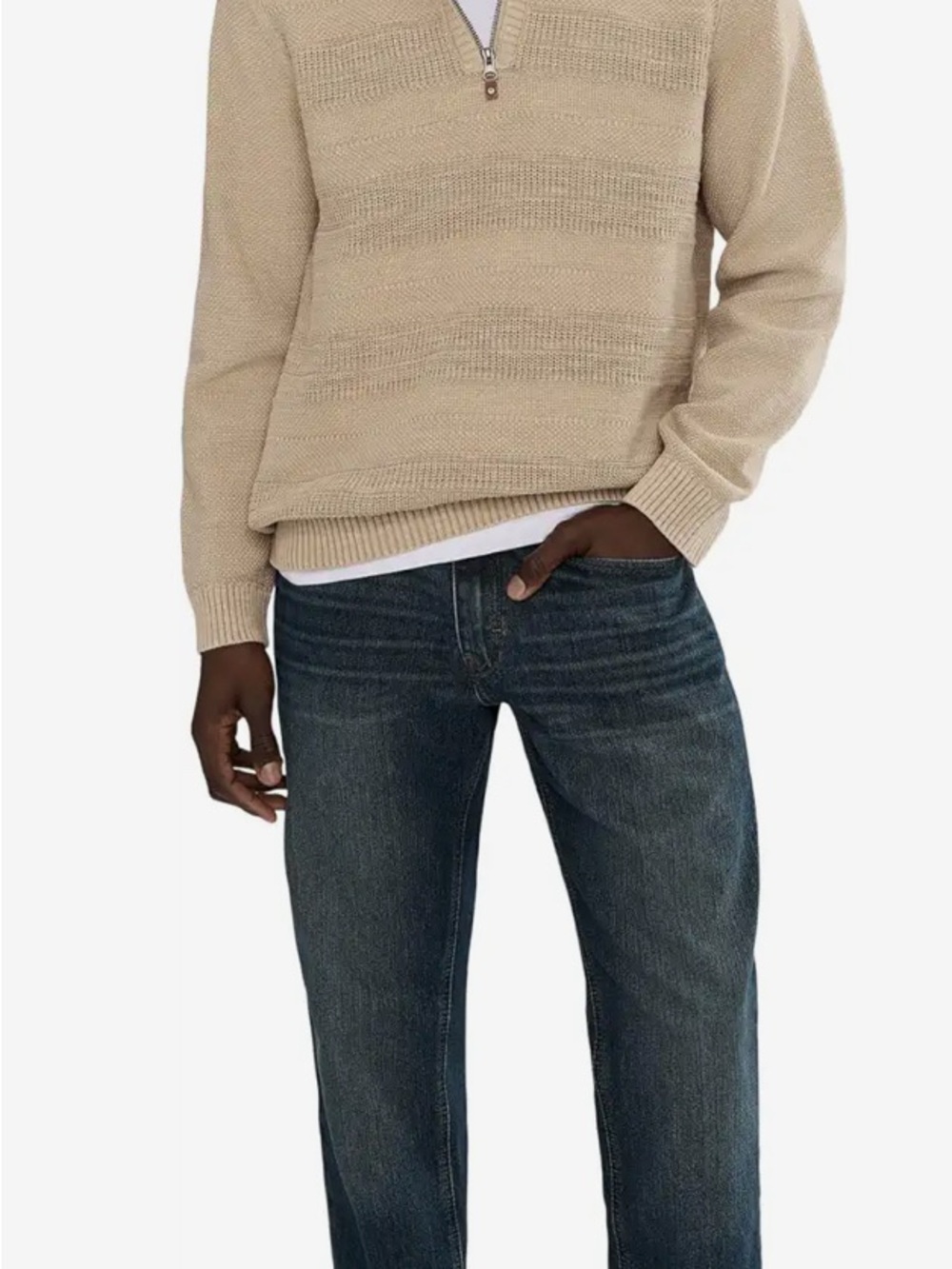 Tommy Bahama Abbey Stone  Half-Zip Knit Sweater mock neckline straight hemline - Picture 2 of 6